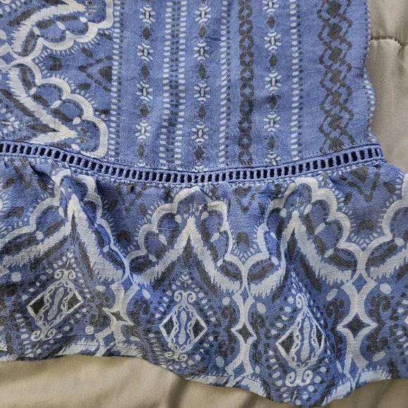 Como Vintage Blue Patterned Women's Top Size XL - Picture 5 of 8